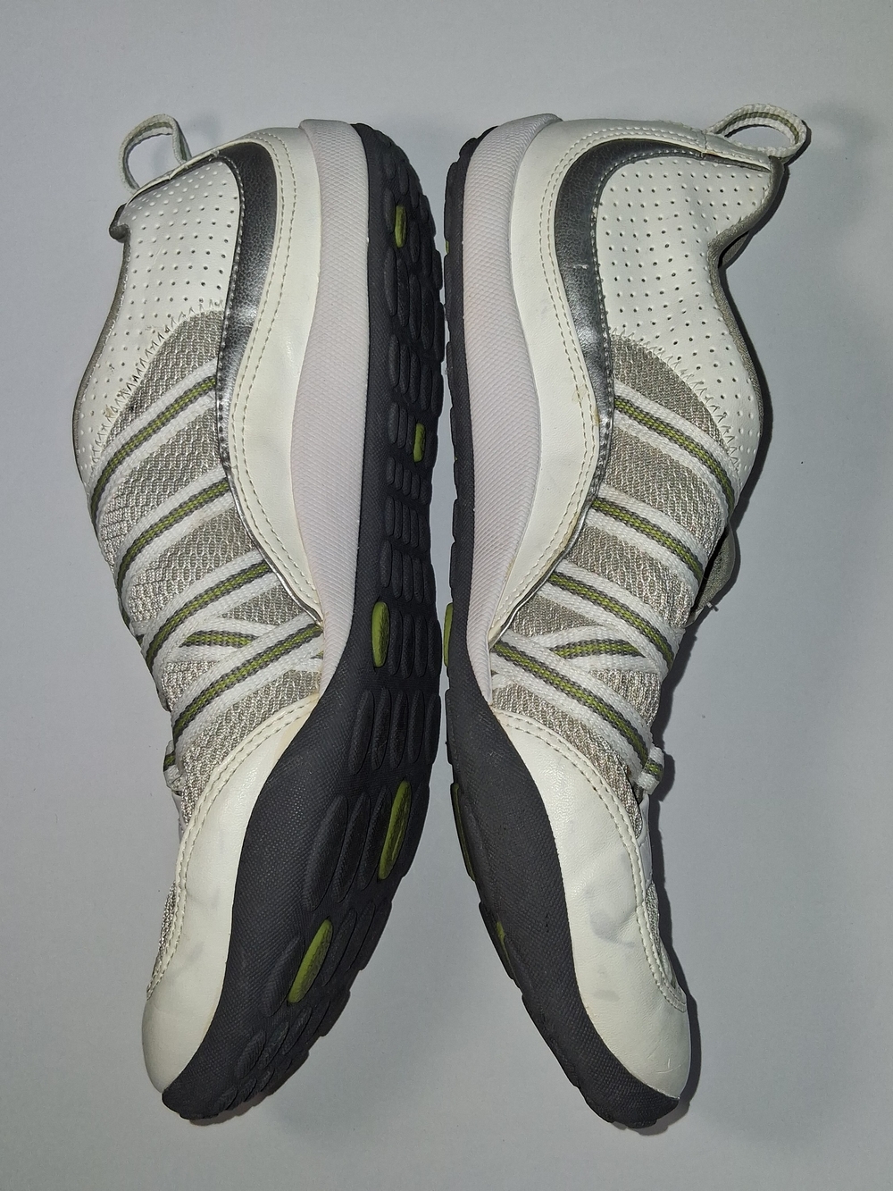 Women's Clark's Privo White and Olive Slip-On Athletic Sneakers - Picture 2 of 11